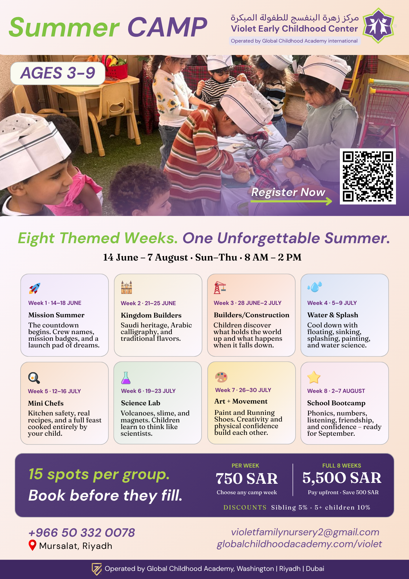 Themed weeks of play, discovery & learning.